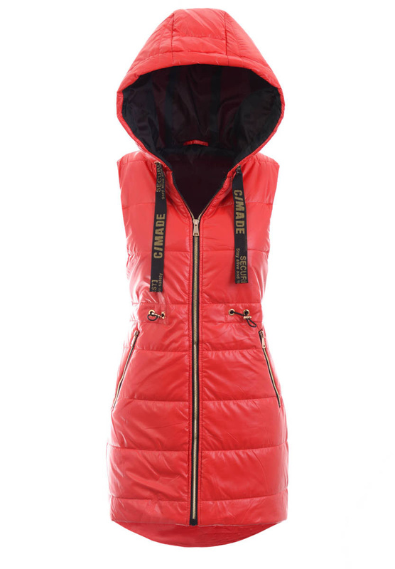 Damska Kamizelka Bezrękawnik Czerwony