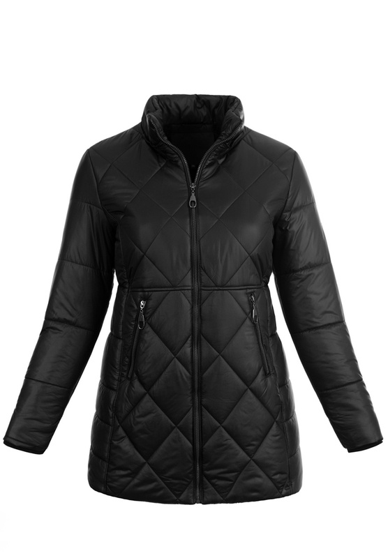 Damska Zimowa Ortalionowa Kurtka Czarna