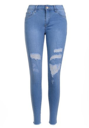 Damskie Spodnie Jeansowe Niebieskie