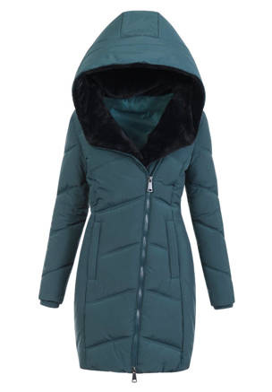 Damska Zimowa Ortalionowa Kurtka Zielona