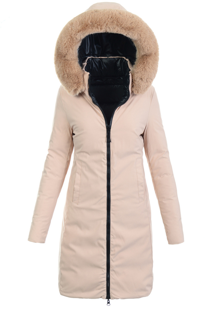 Damska Zimowa Ortalionowa Kurtka Czarna