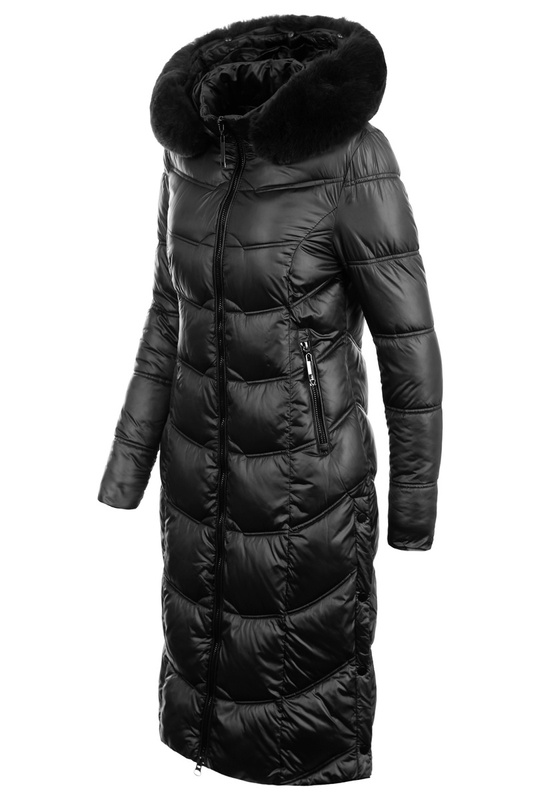 Damska Zimowa Ortalionowa Kurtka Czarna