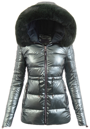 Damska Zimowa Ortalionowa Kurtka Zielona