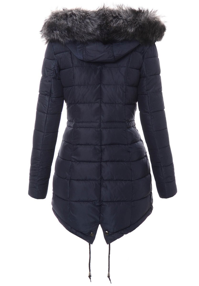 Damska Parka Kurtka Zimowa Granatowa
