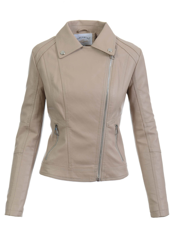 Damska Kurtka Ramoneska Beżowa