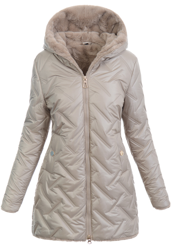 Damska Kurtka Zimowa Beżowa