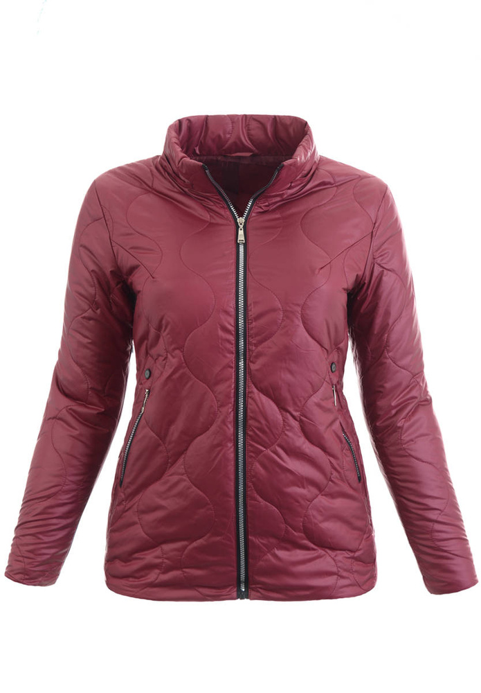 Damska Wiosenno-Jesienna Kurtka Bordowa