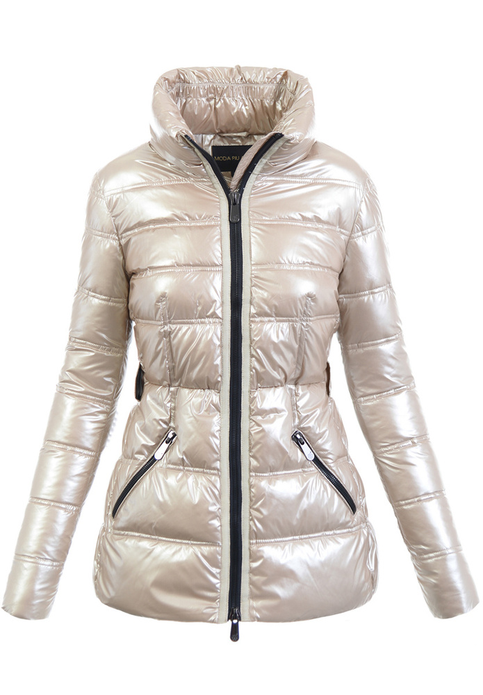 Damska Zimowa Ortalionowa Kurtka Złota