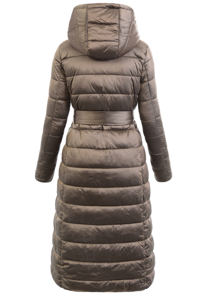 Damska Zimowa Ortalionowa Kurtka Kawowa