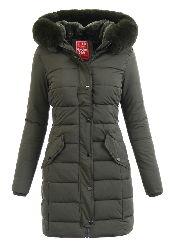 Damska Zimowa Ortalionowa Kurtka Khaki