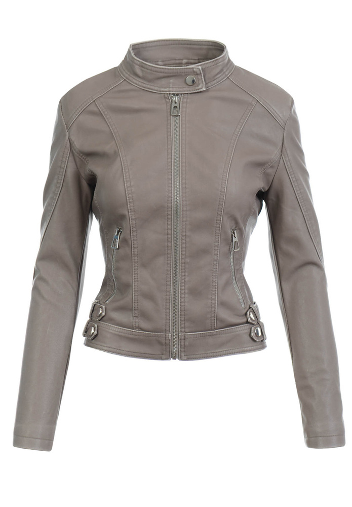 Damska Kurtka Ramoneska Beżowa