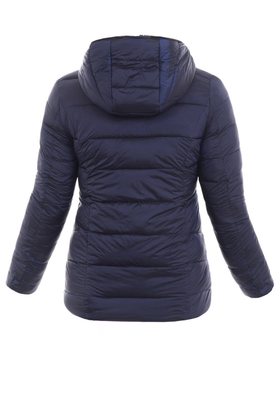 Damska Zimowa Dwustronna Kurtka Granatowa