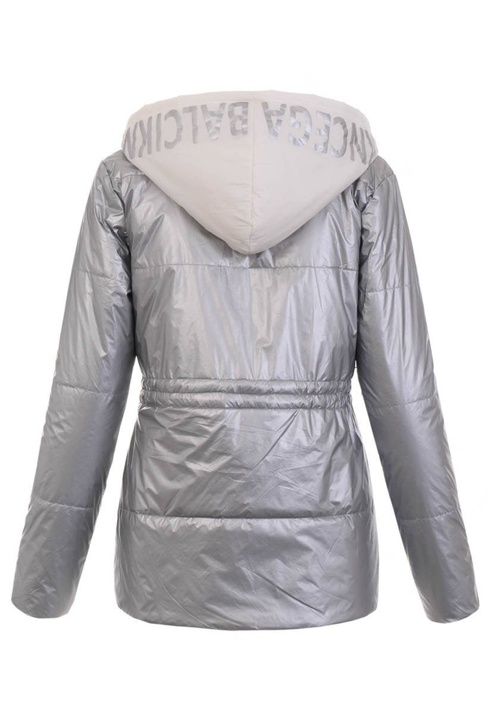 Damska Wiosenno-Jesienna Kurtka Srebrna