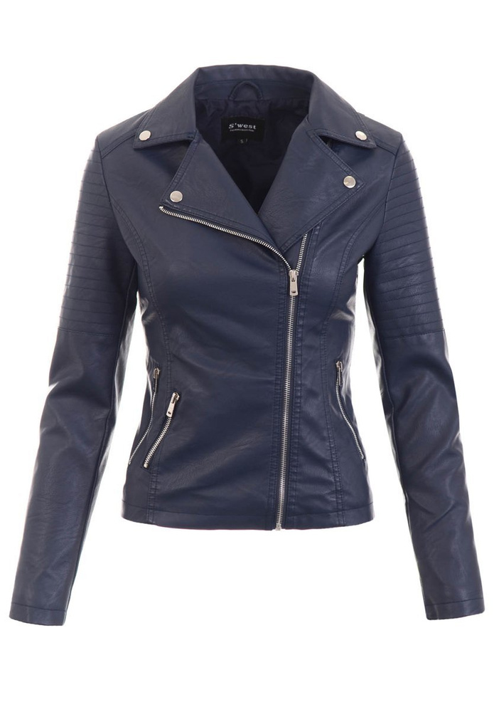 Damska Kurtka Ramoneska Granatowa