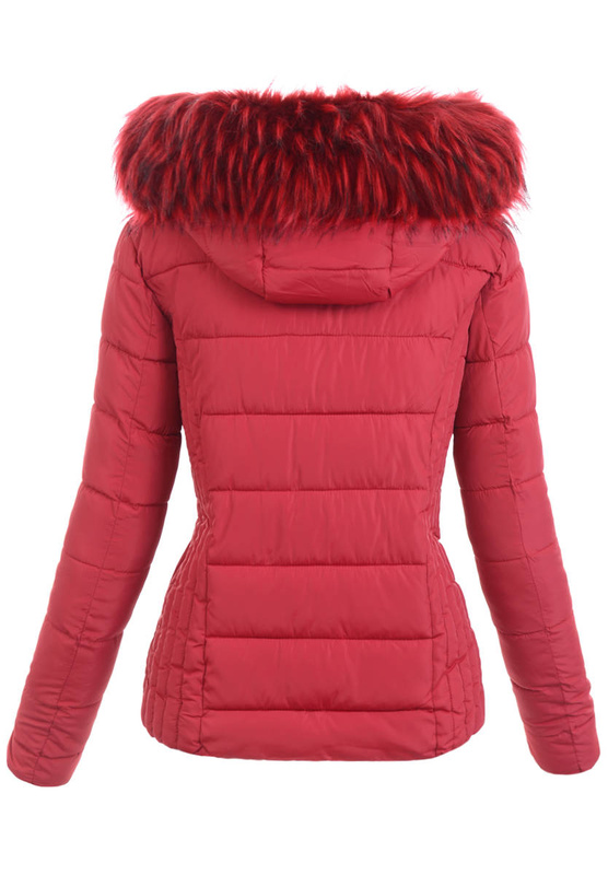 Damska Zimowa Kurtka Bordowa