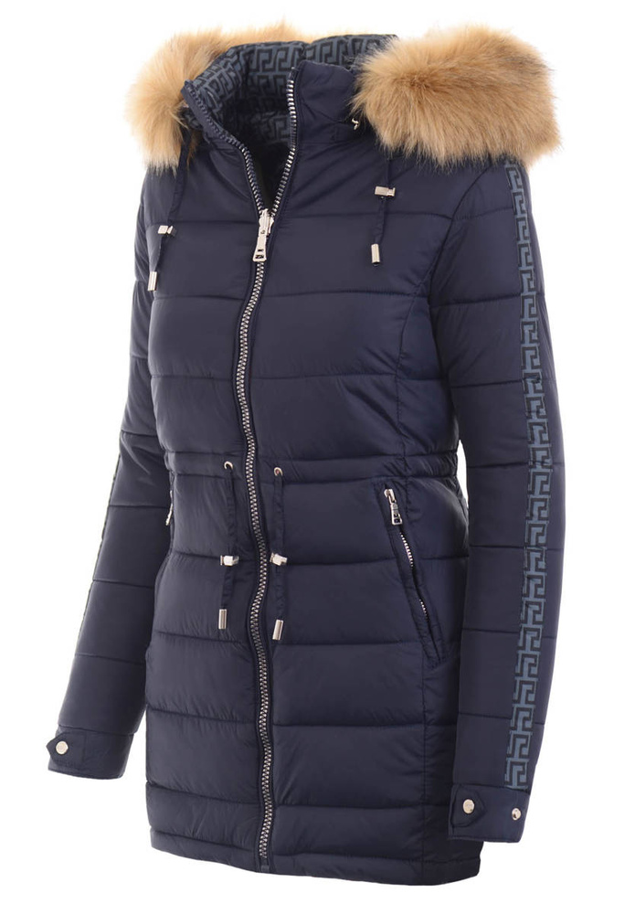 Damska Parka Kurtka 2w1 Zimowa Czarna