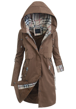 Kurtka Parka Wiosenna Brązowa