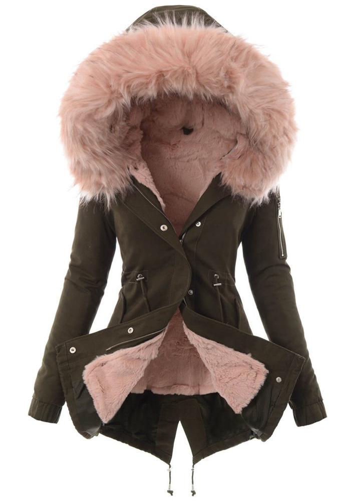 Damska Parka Kurtka 2w1 Zimowa Zielona