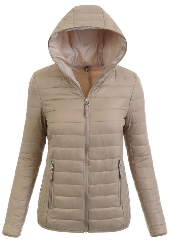 Damska Wiosenno-Jesienna Kurtka Beżowa