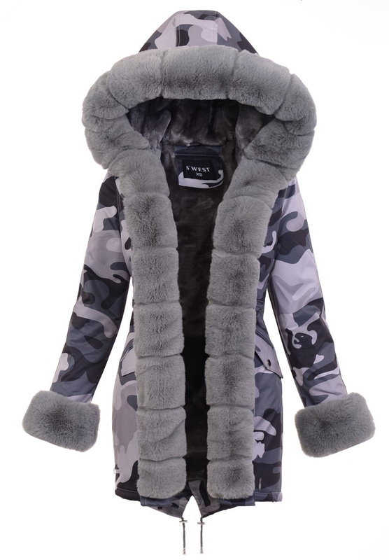 Damska Parka Kurtka Zimowa Moro