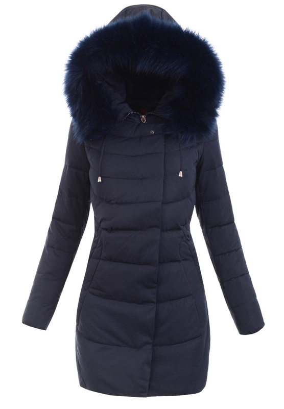Damska Zimowa Ortalion Kurtka Granatowa