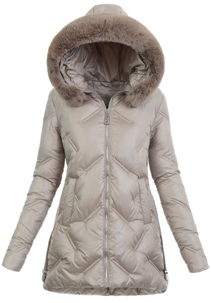 Damska Kurtka Zimowa Beżowa