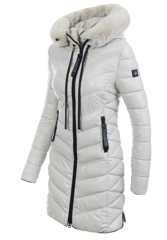 Damska Zimowa Ortalionowa Kurtka Ecru