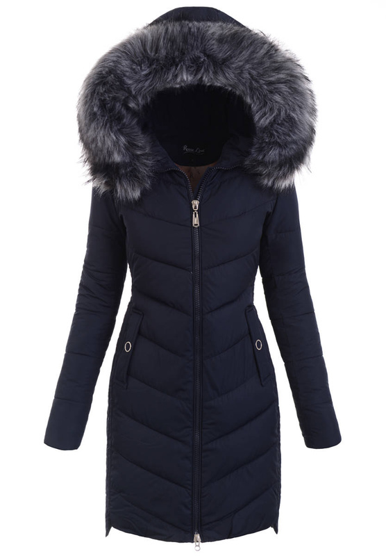 Damska Zimowa Ortalionowa Kurtka Granat