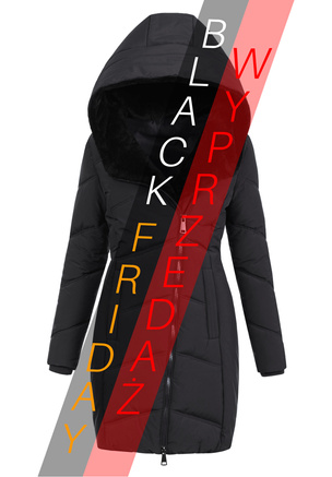 Damska Zimowa Ortalionowa Kurtka Czarna