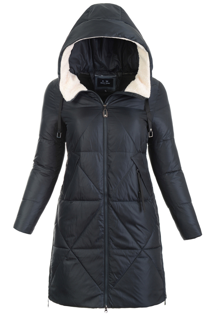 Damska Zimowa Ortalionowa Kurtka Granatowa