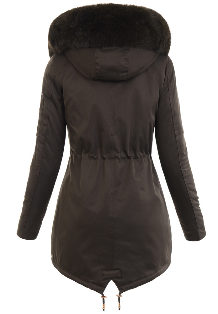 Damska Parka Kurtka Zimowa Khaki