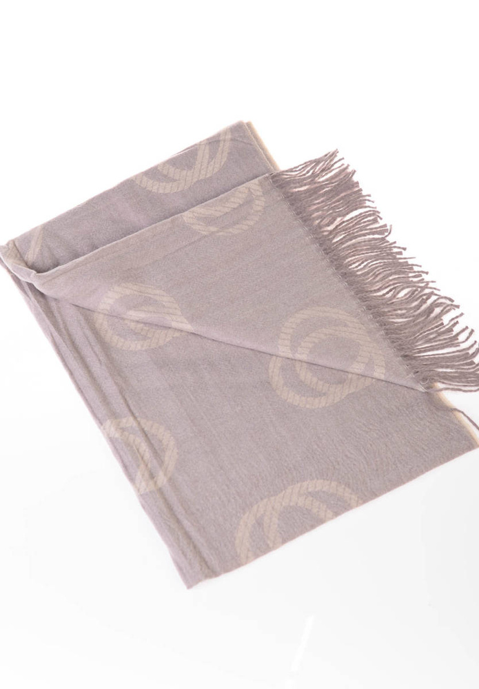 Szal Damski Wzór W Koła Jasny Beż