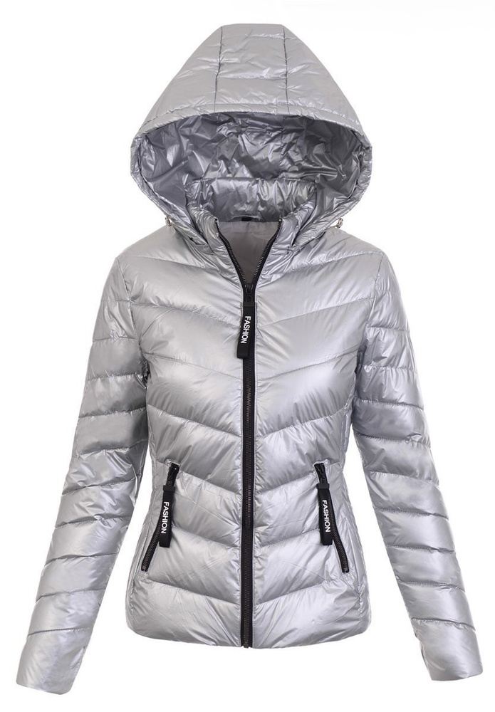 Damska Wiosenno-Jesienna Kurtka Srebrna