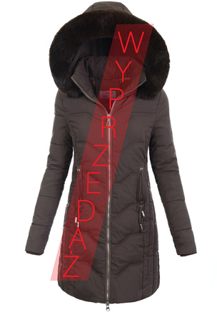 Damska Zimowa Ortalionowa Kurtka Brązowa