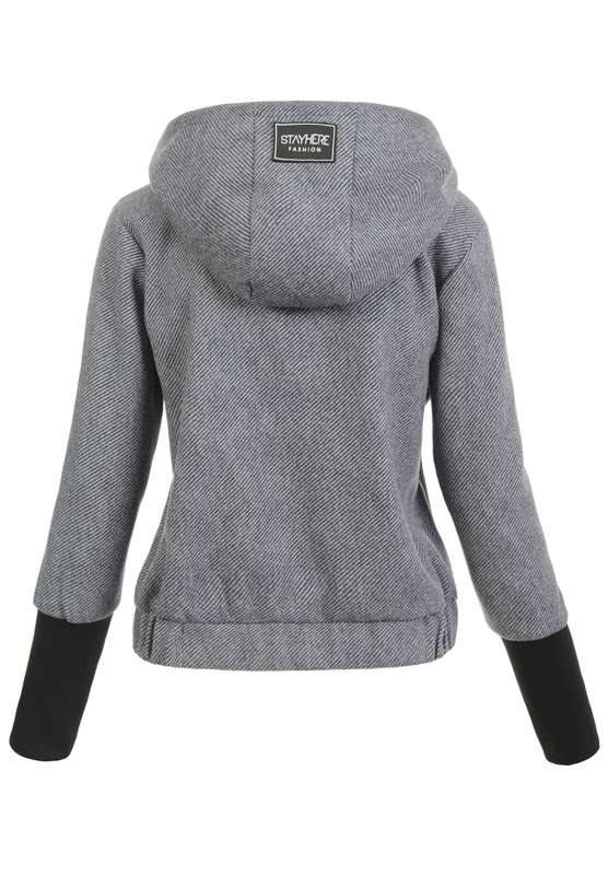 Damski Płaszcz Przejściowy Grafitowy