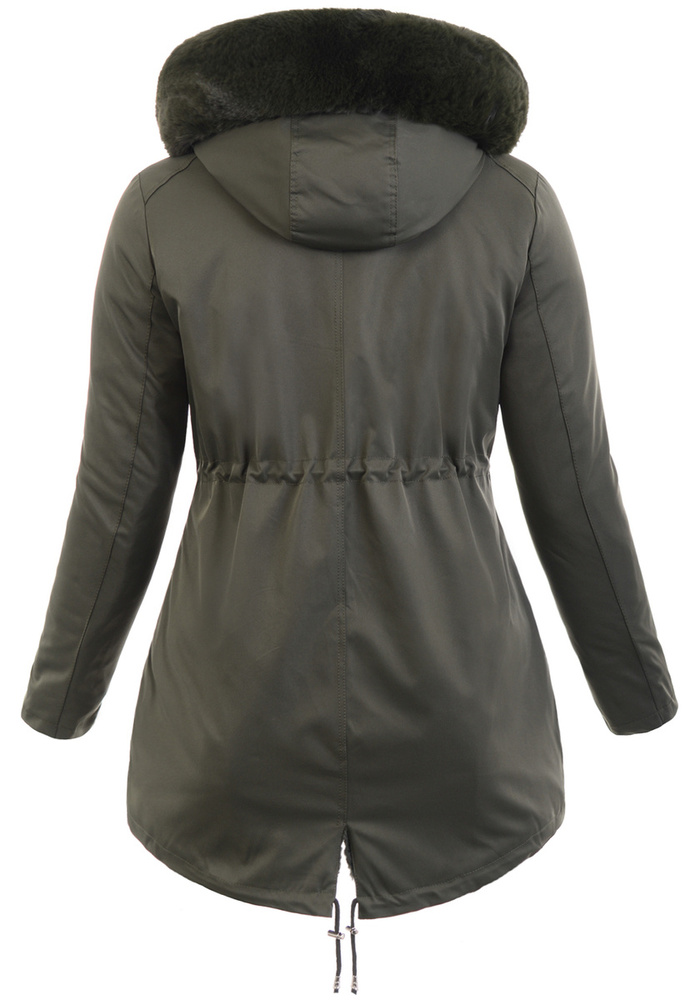 Damska Parka Kurtka Zimowa Khaki