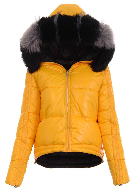 Damska Zimowa Ortalionowa Kurtka Żółta