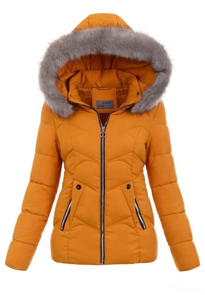 Damska Zimowa Kurtka Żółta