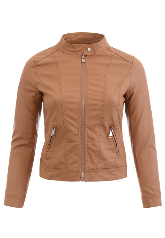 Damska Kurtka Ramoneska Mirka Jasno Brązowa