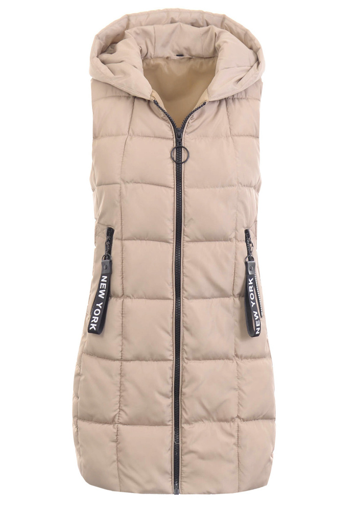 Damska Kamizelka Bezrękawnik Jasny beżowy