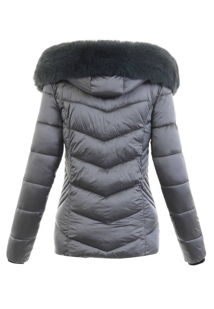 Damska Ortalionowa Zimowa Kurtka Granatowa