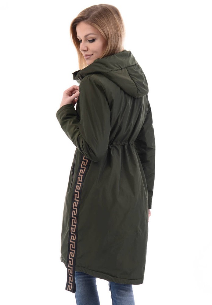 Damska Parka Wiosenna Zielona