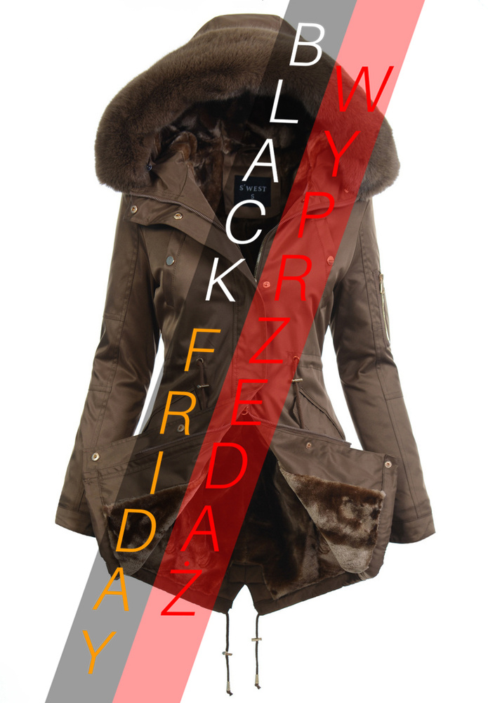 Damska Parka Kurtka Zimowa Brązowa