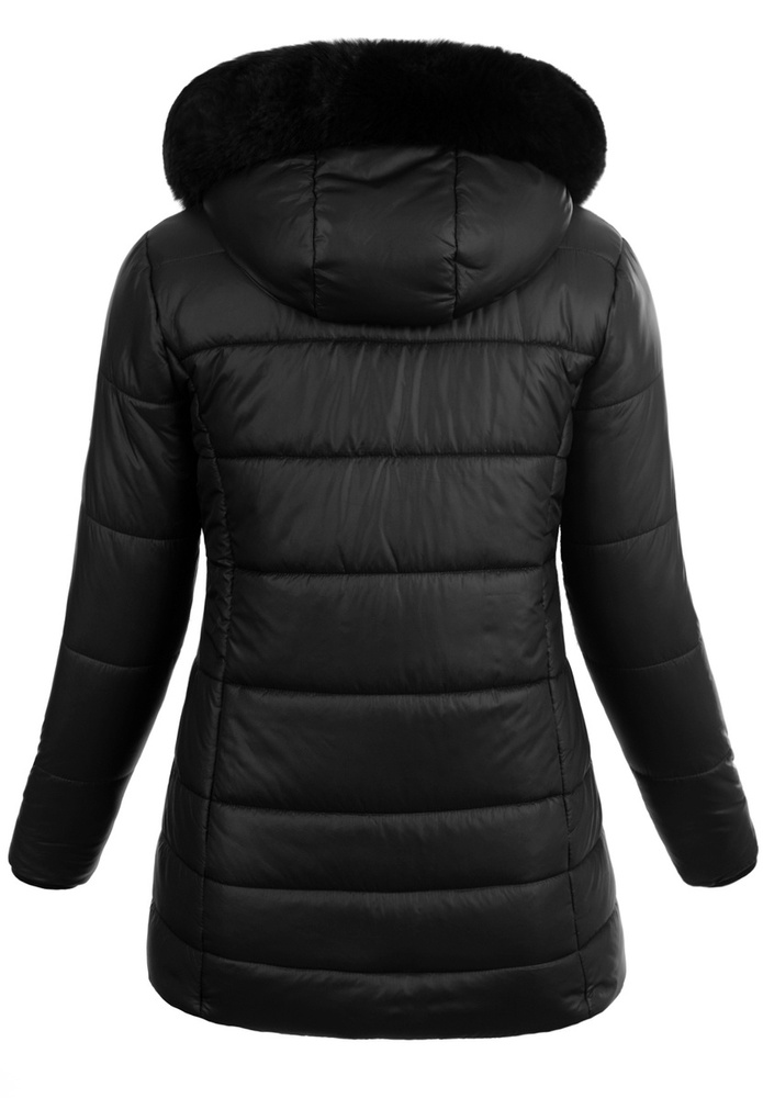Damska Zimowa Ortalionowa Kurtka Czarna