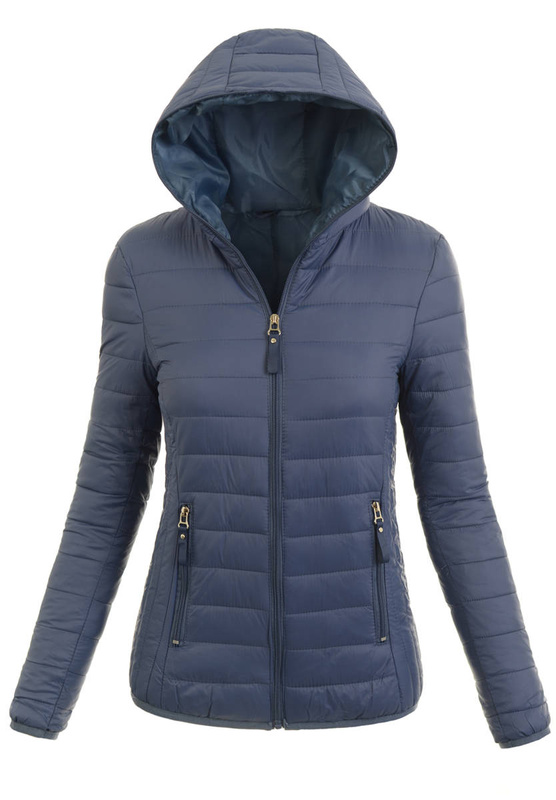 Damska Wiosenno-Jesienna Kurtka Niebieska