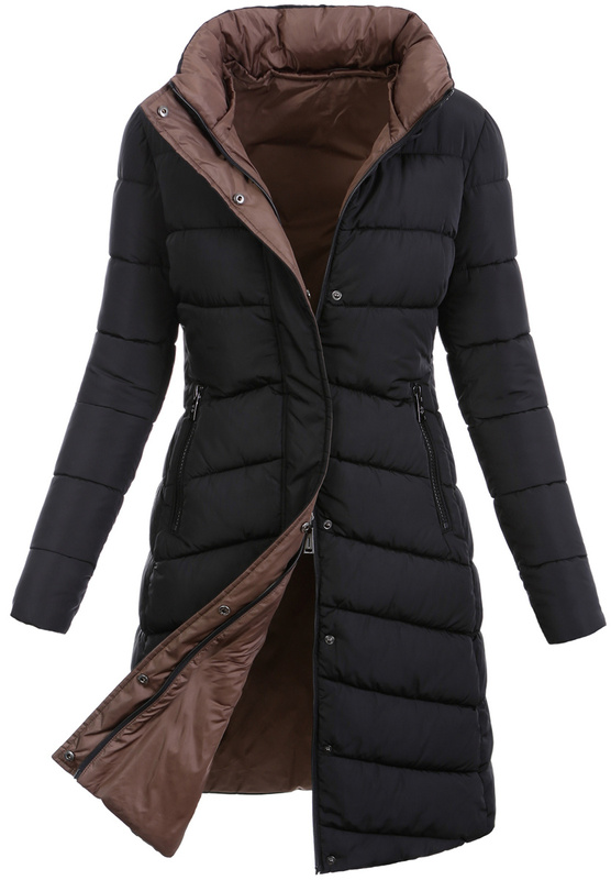 Damska Zimowa Ortalionowa Kurtka Czarna