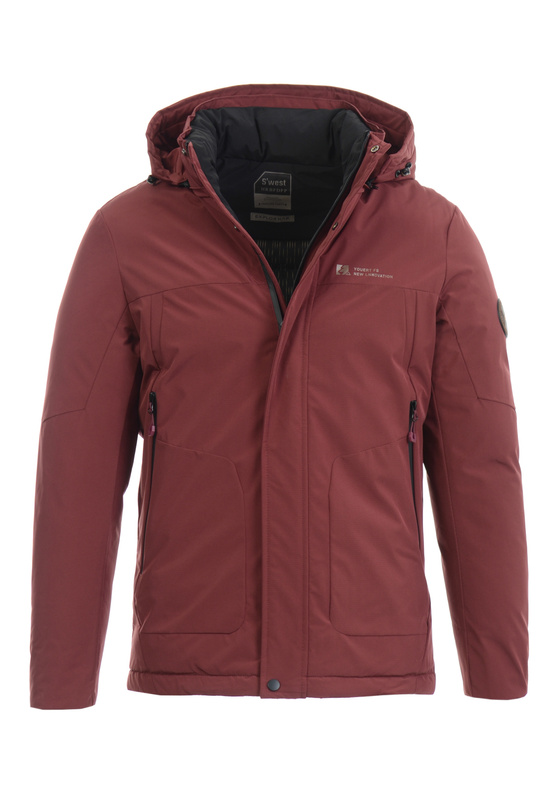 Męska Zimowa Kurtka Bordowa