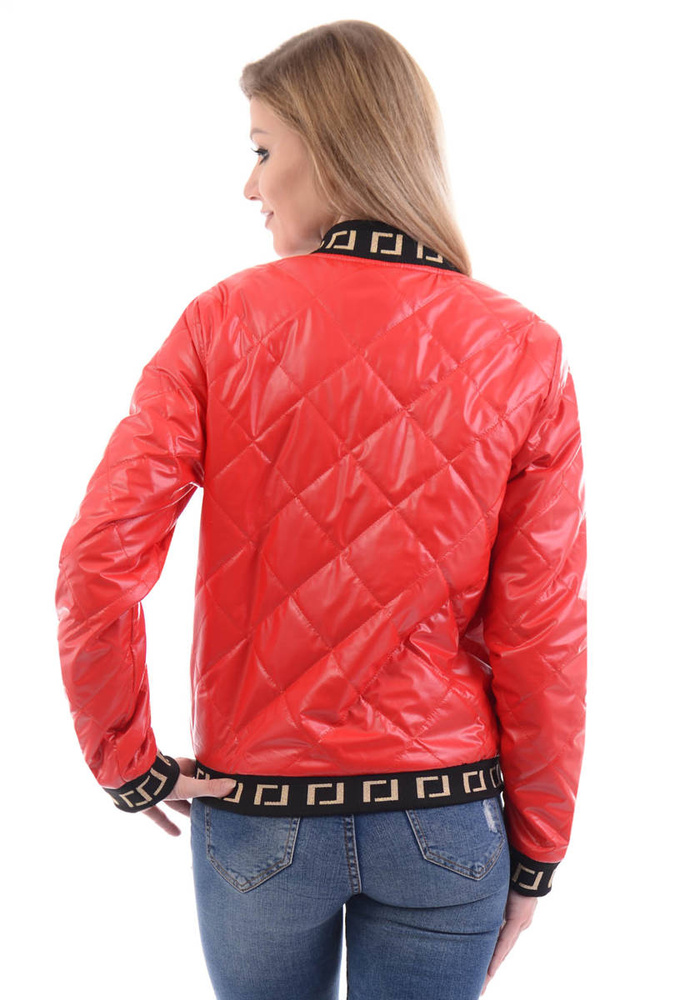 Damska Wiosenna Ortalion Kurtka Czerwona