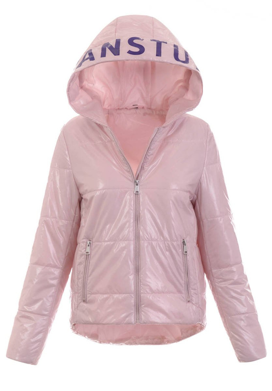 Damska Wiosenno-Jesienna Kurtka Różowa