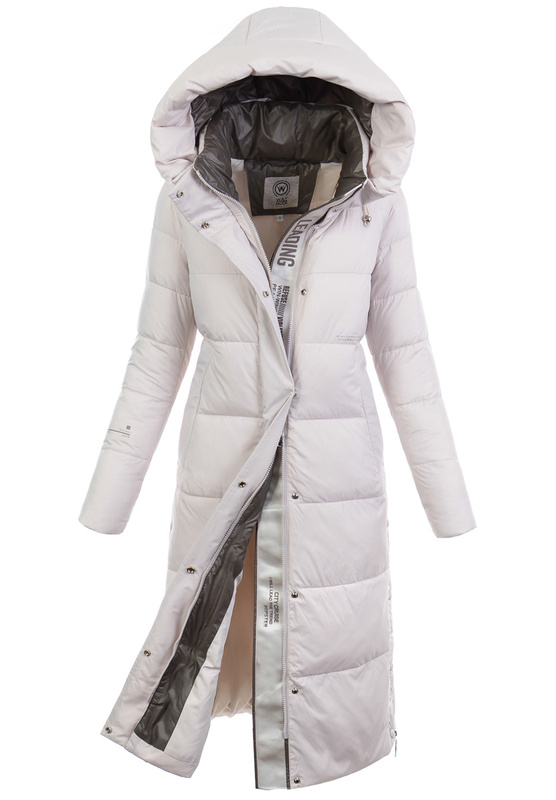 Damska Zimowa Ortalionowa Kurtka Beżowa